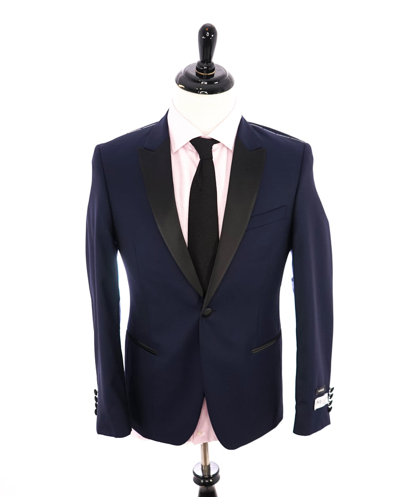 IKE BEHAR - Notch Lapel Classic Blue 2-Button Tuxedo Dinner Jacket - 38S