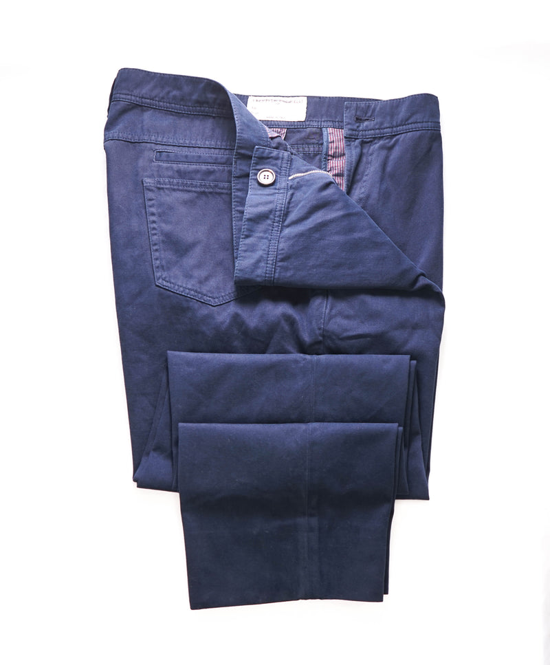 BRUNELLO CUCINELLI - Weathered/Distressed Navy Blue Chino Cotton Pants - 38W