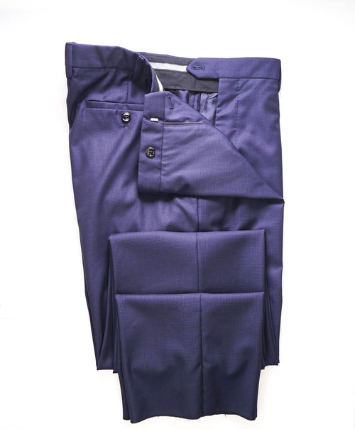GIORGIO ARMANI - *MICRO CHECK* Blue Flat Front Dress Dinner Pants - 38W