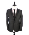 Z ZEGNA - Gray Flannel W Contrast Silk Lapel 'Drop 8' Wool Tuxedo Suit - 42R