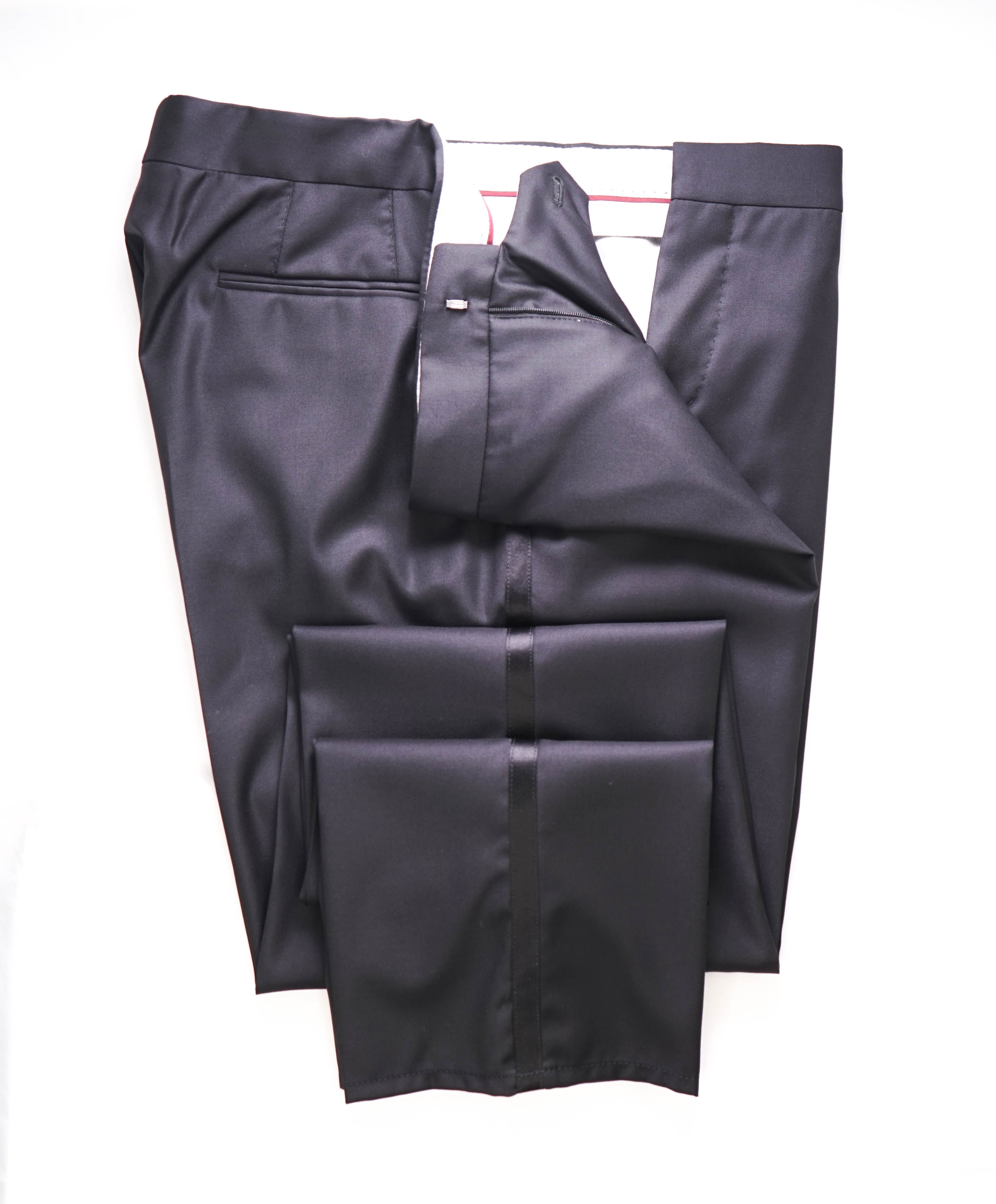 BRUNELLO CUCINELLI - WOOL *CLOSET STAPLE* Black Tuxedo Dress Pants - 40W