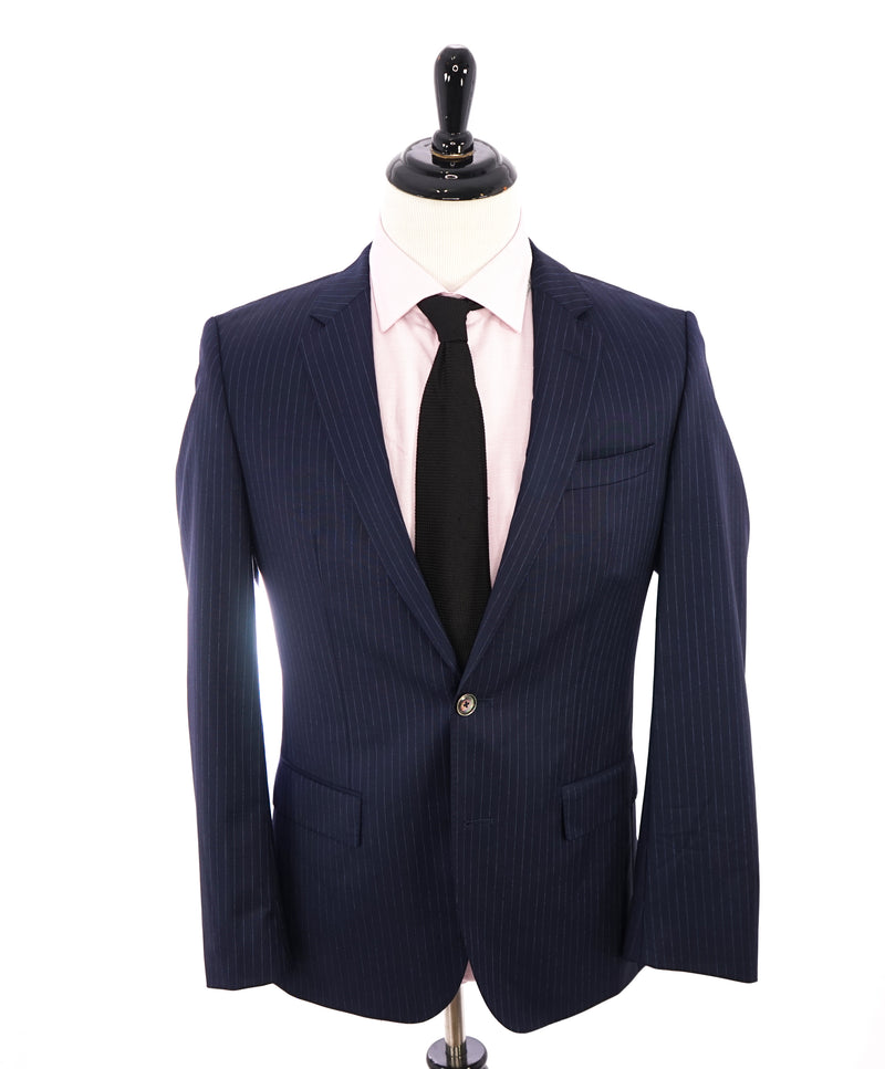 HUGO BOSS - Blue Stripe "TRABALDO TOGNA" Fabric Suit W MOP Buttons - 38R