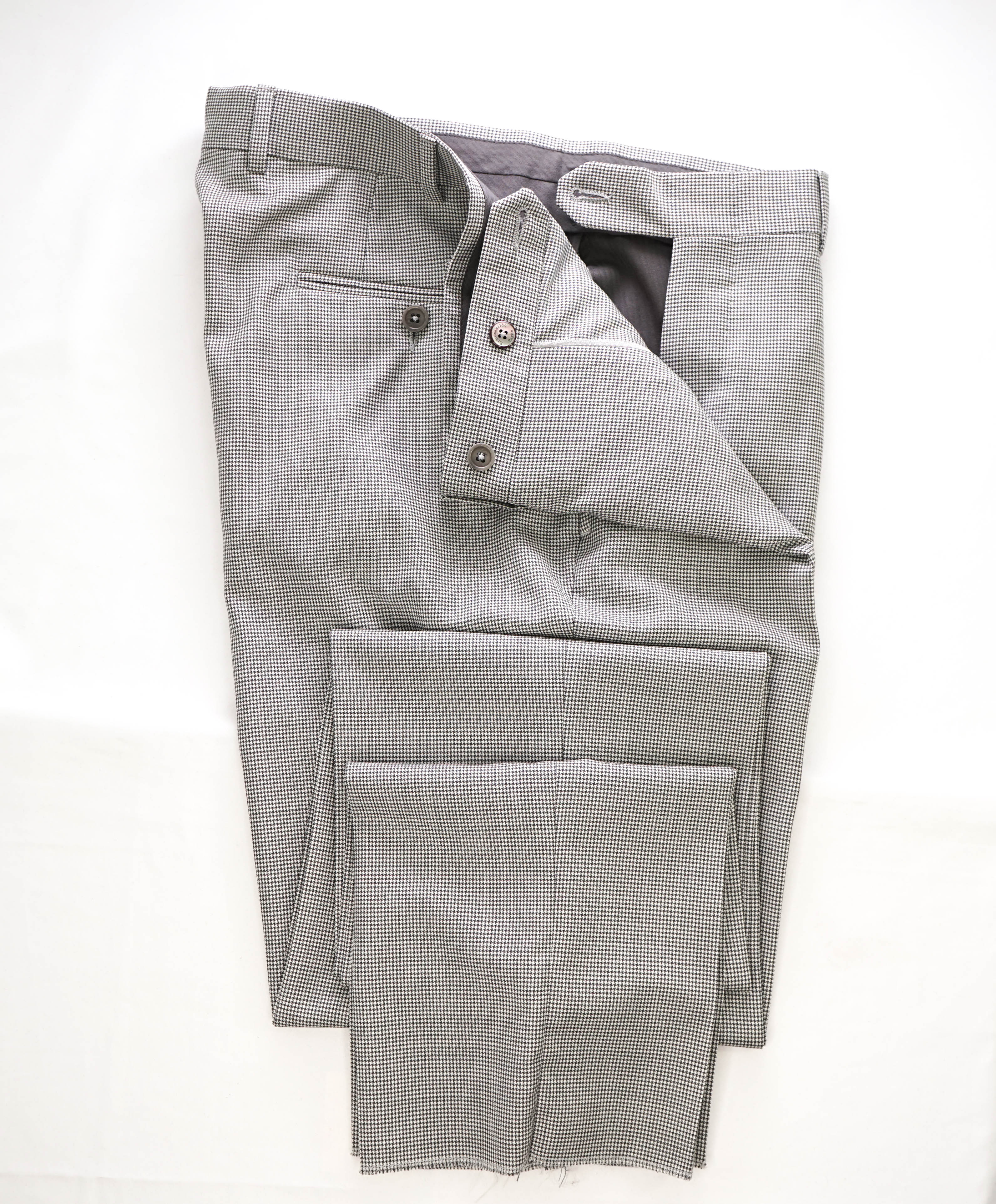 ERMENEGILDO ZEGNA - "TORIN" Black & Ivory Houndstooth Pants - 34W (50EU)