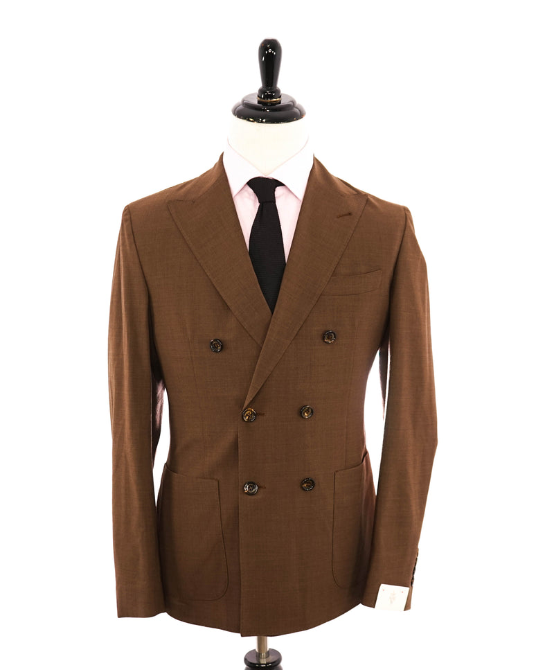 ELEVENTY - Brown Patch Pocket Double Breasted Jacket Blazer - 40US (50 EU)