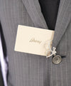 BRIONI - Gray Chalk Stripe SILK / WOOL Suit Hand Made In Italy - 40R