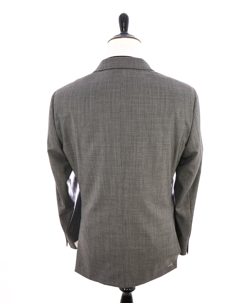 HICKEY FREEMAN - Gray Textured Check Plaid Notch Lapel Suit - 44R