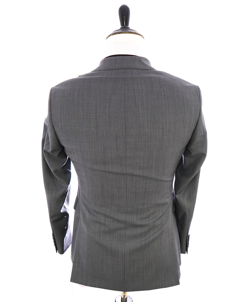 SAKS FIFTH AVENUE - "Trim Fit" Gray Birdseye Textured Suit - 36S