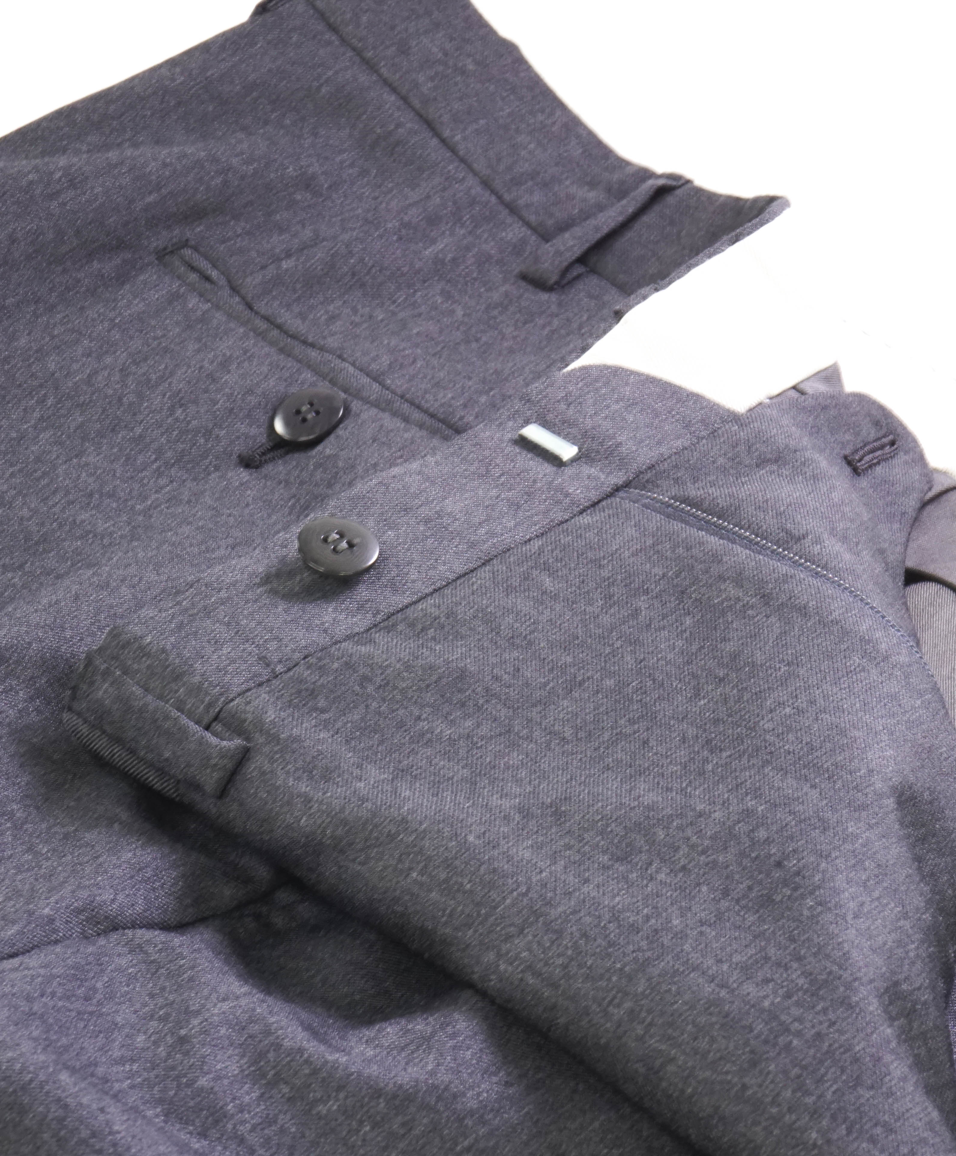 BRIONI - Super 150's SILK LINED "PHI" Gray Charcoal Dress Pants - 44W