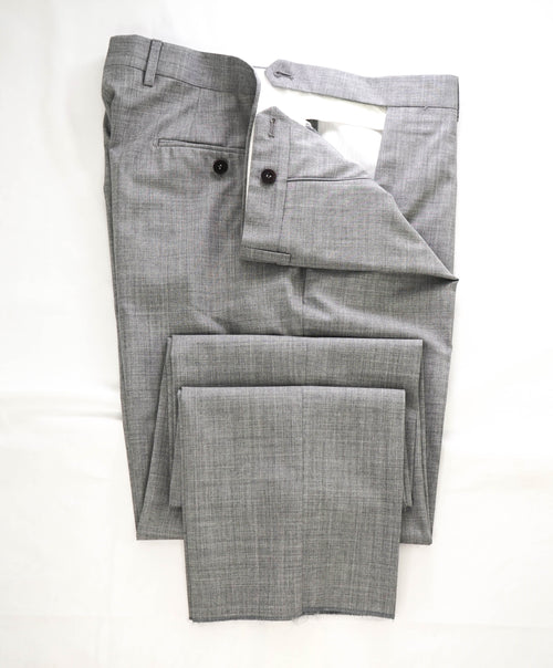 EIDOS - "ELONGATED WAIST TAB" Gray Pure Wool Dress Pants - 33W