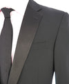 RALPH LAUREN BLACK LABEL - Notch Lapel Black Tuxedo Suit With Side Tabs - 40L
