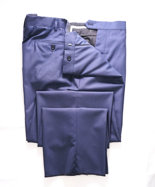 GIORGIO ARMANI - Blue Textured Pindot Flat Front Dress Pants - 42W (60EU)