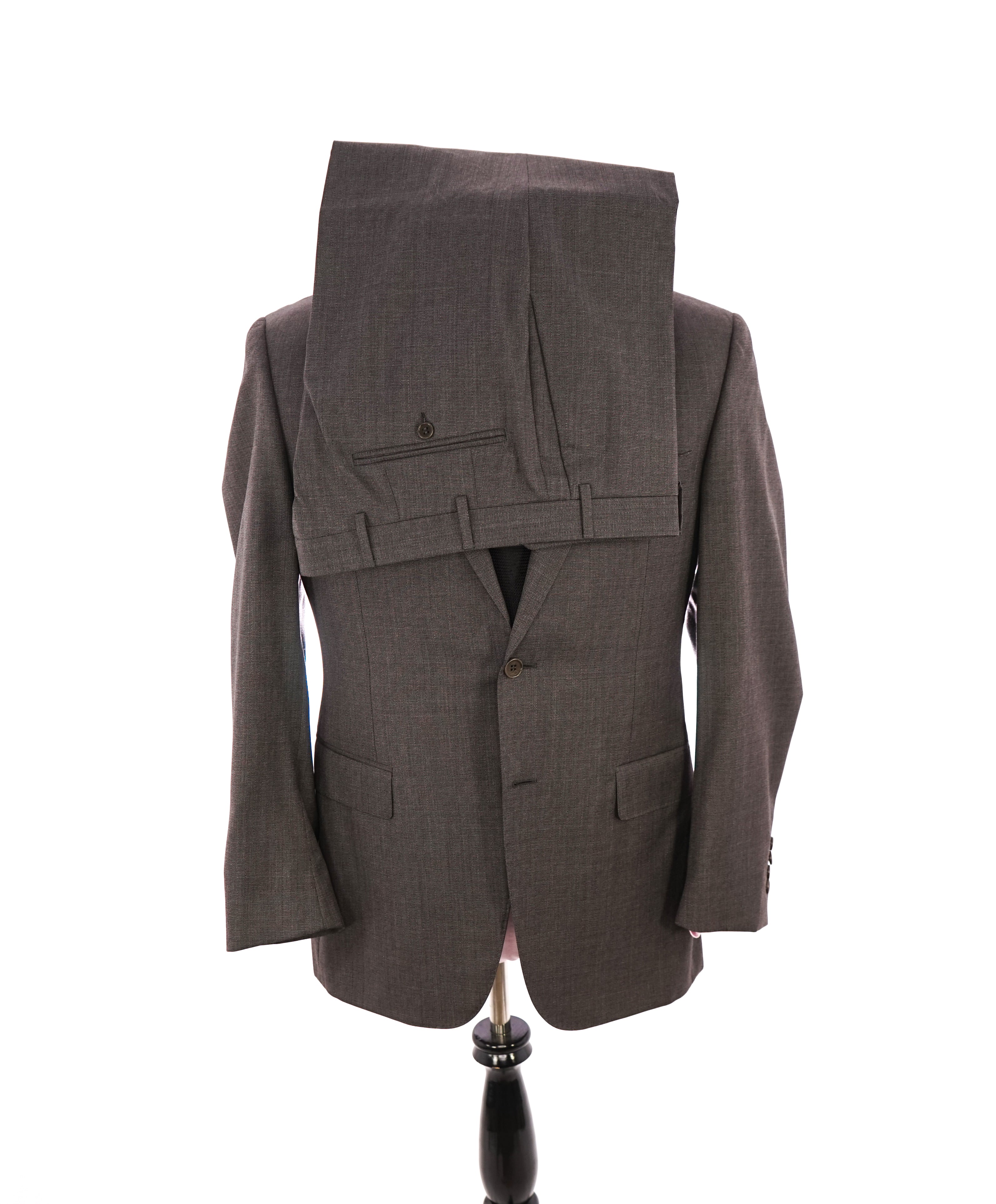 CANALI - Gray & Burgundy * Square Check * Notch Lapel Suit - 38R