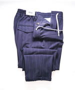 ELEVENTY - JOGGER *Draw String* Blue Chalk Stripe Dress/Casual Pants- 36W