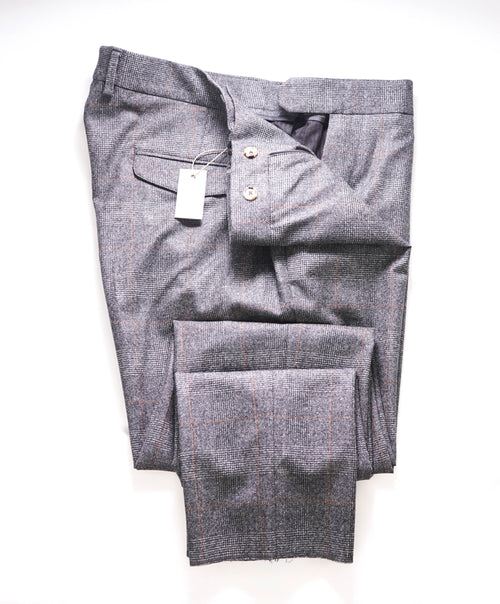 $545 ELEVENTY - Gray WOOL *Prince Of Wales* Plaid Check  Dress Pants- 36W