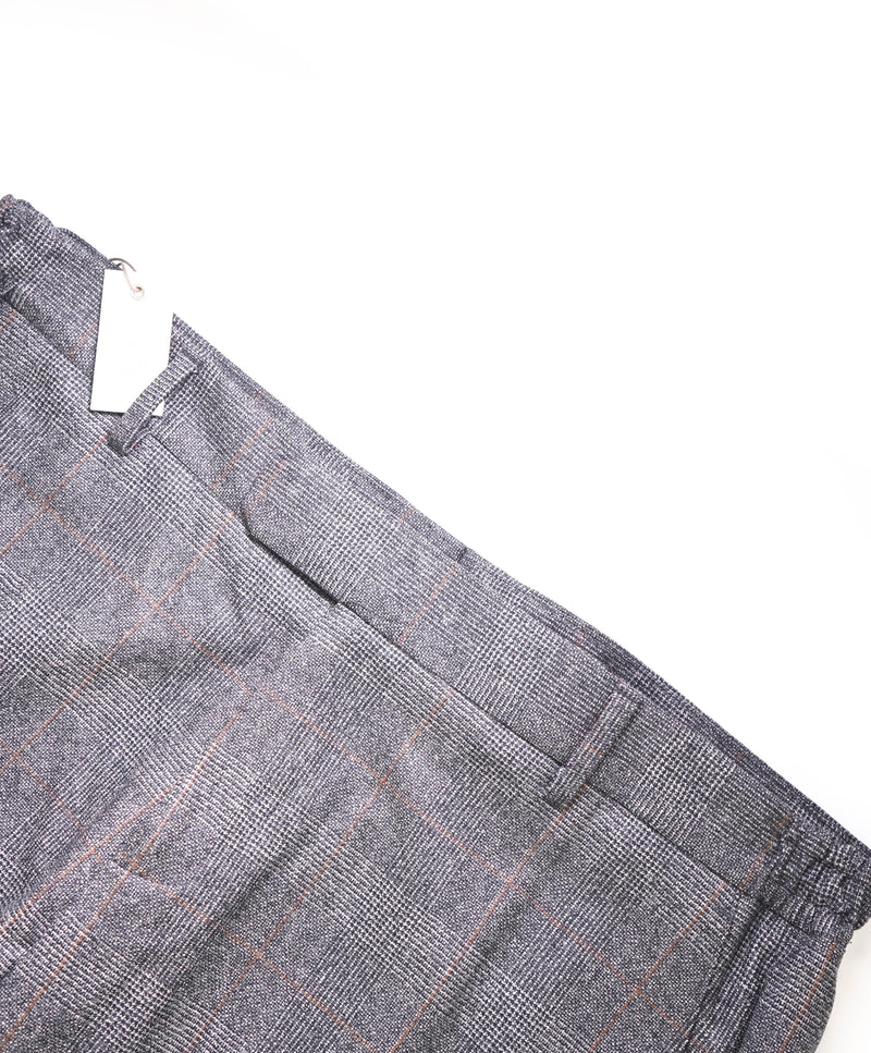 ELEVENTY - Gray WOOL *Prince Of Wales* Plaid Check  Dress Pants- 38W