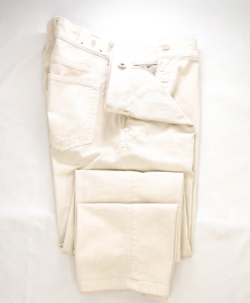 ELEVENTY - 5-Pocket Neutral Beige Chino Twill Cotton Pants - 36W