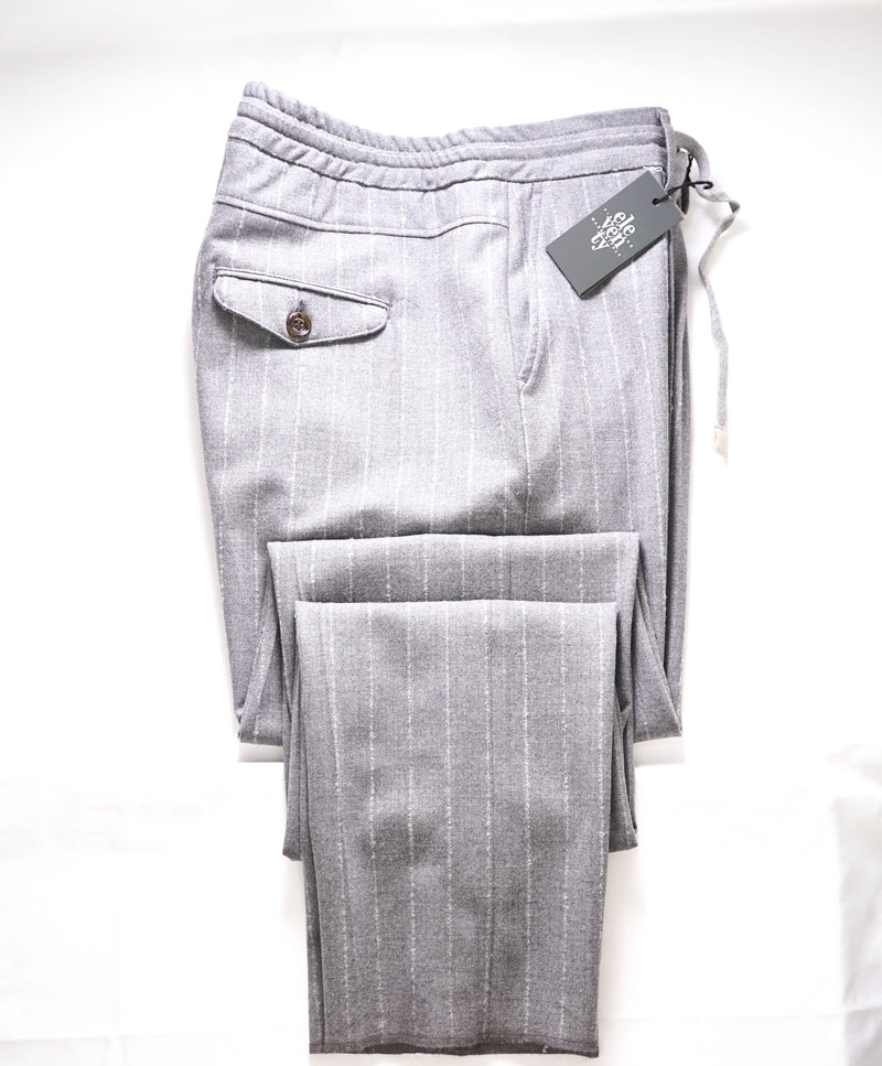 ELEVENTY - JOGGER *SUEDE Draw String* Gray Dress/Casual Pants- 36W