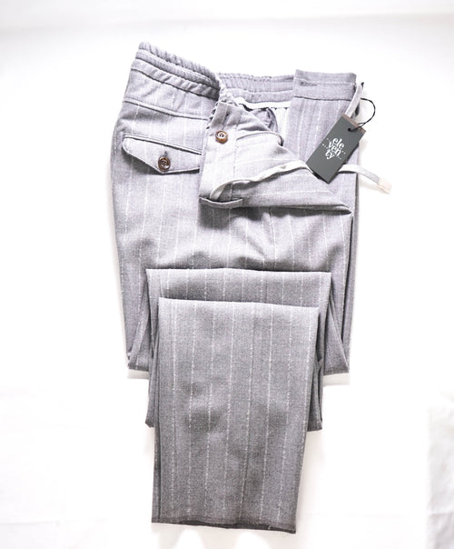 $545 ELEVENTY - JOGGER *SUEDE Draw String* Gray Dress/Casual Pants- 40W