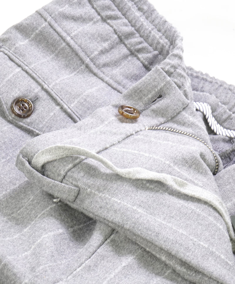 ELEVENTY - JOGGER *SUEDE Draw String* Gray Dress/Casual Pants- 36W