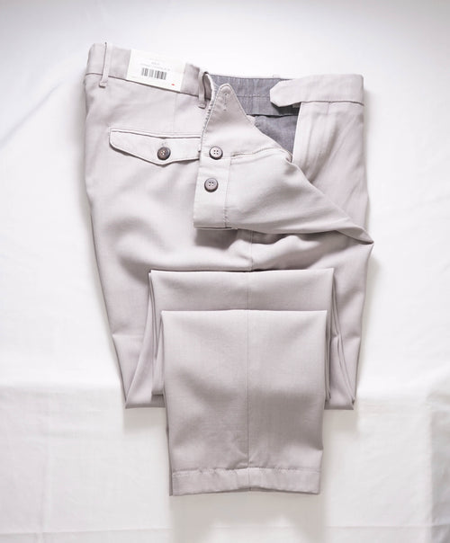 ELEVENTY - PURE LINEN Gray Jacquard Micro Dart Slim Dress Pants- 36W