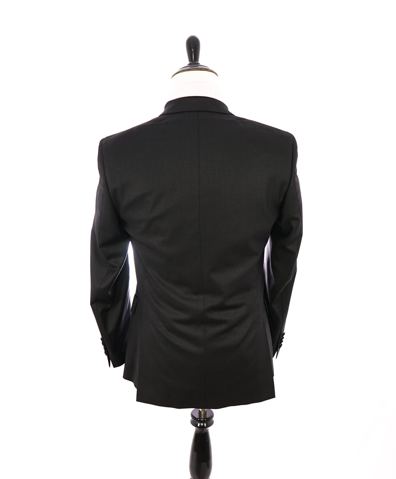 VERSACE COLLECTION - RARE Peak Lapel Tuxedo Suit Black Wool / Satin - 38R