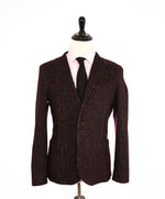 ELEVENTY - Brown/Burgundy Micro Stripe Wool & Cotton Notch Blazer - 40 (50 EU)
