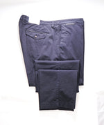 $295 ELEVENTY - Contrast Piping Navy Blue Cotton Chino Pants - 30W