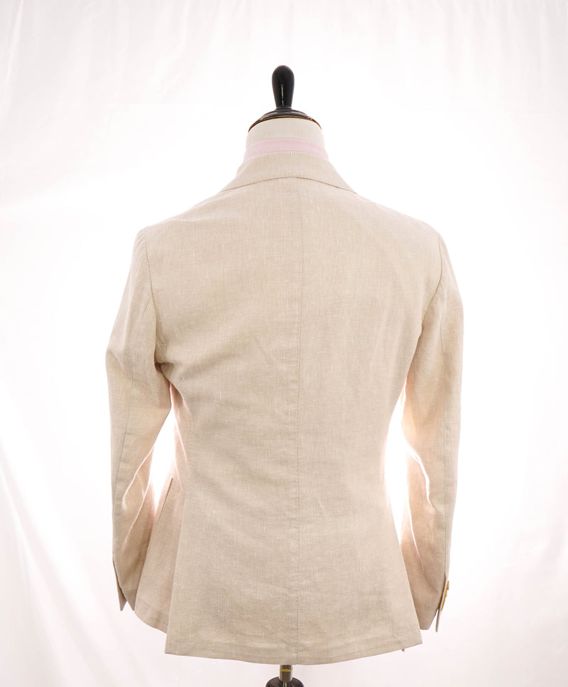 ELEVENTY - Patch Pocket Ivory COTTON/LINEN Double-Breasted SUIT - 40US