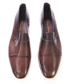 SANTONI - Brown Hand-Antiqued "Mock" Leather Monk Strap Loafers - 11.5