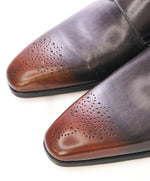 MAGNANNI - Double Monk Strap Loafers With Brown Gray Patina Detail - 9