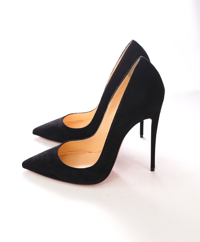 Christian Louboutin Black Suede So Kate 120 Heels