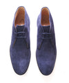 TOD’S - Supple Blue Suede Logo Chukka Boot With Logo - 11