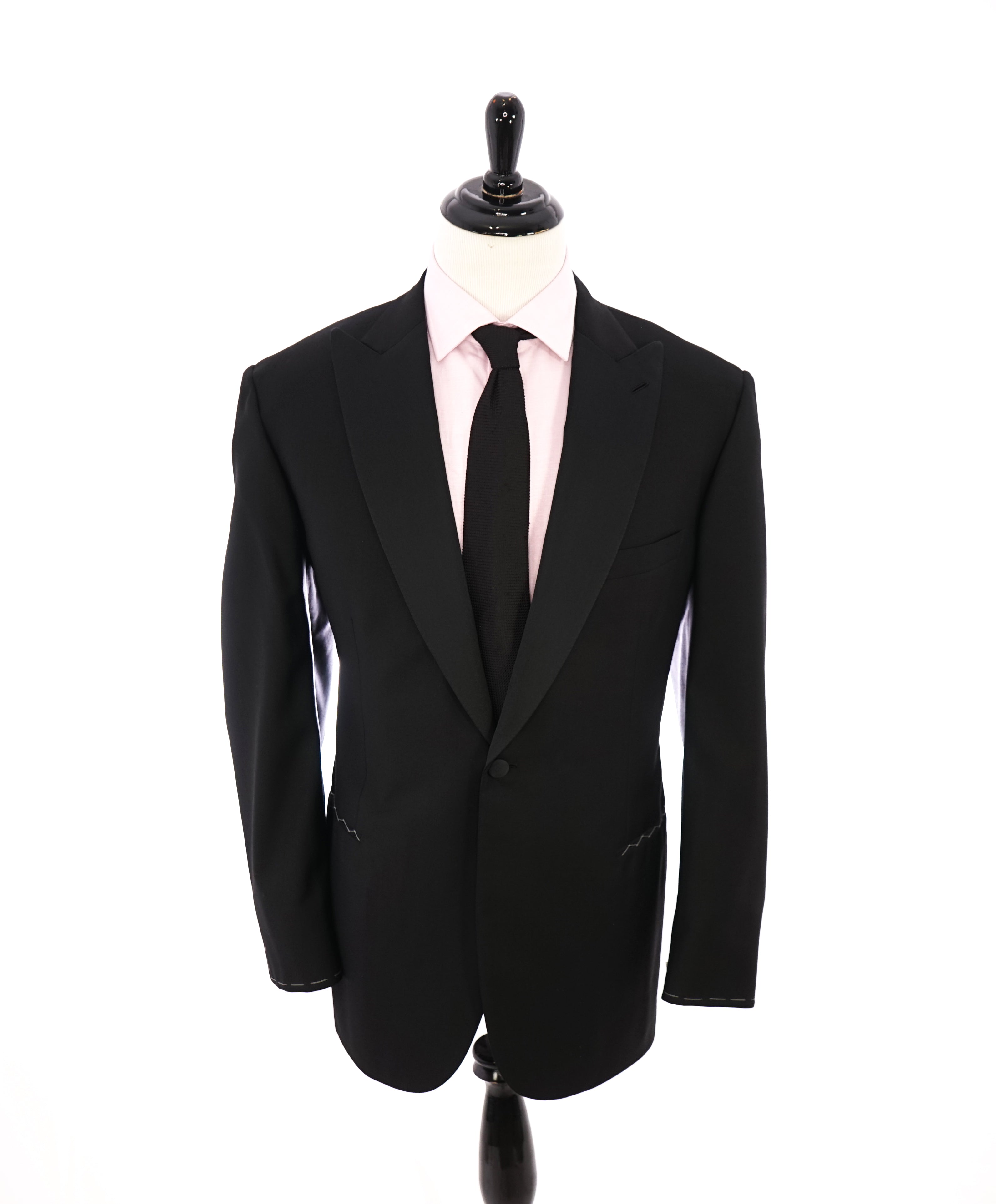 BRIONI - *CELEB FAVORITE* Hand Made Italy Black Peak Lapel Tuxedo - 46L