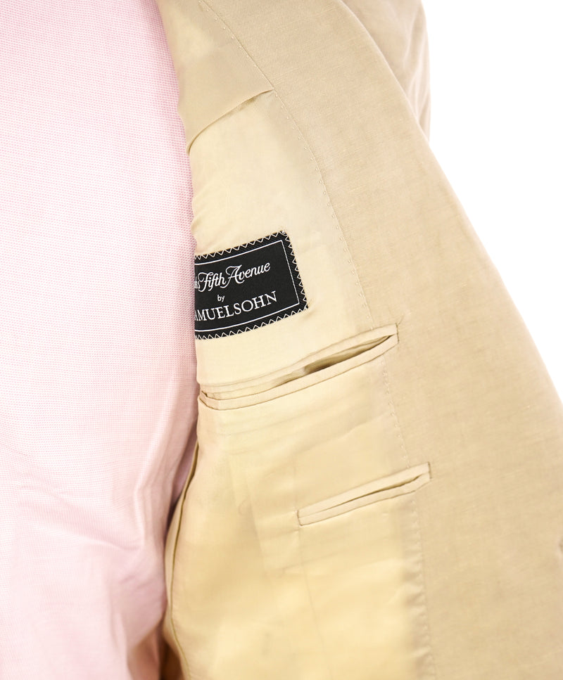 SAMUELSOHN - Light Beige Linen & Silk Blend Premium Grade Blazer - 38R