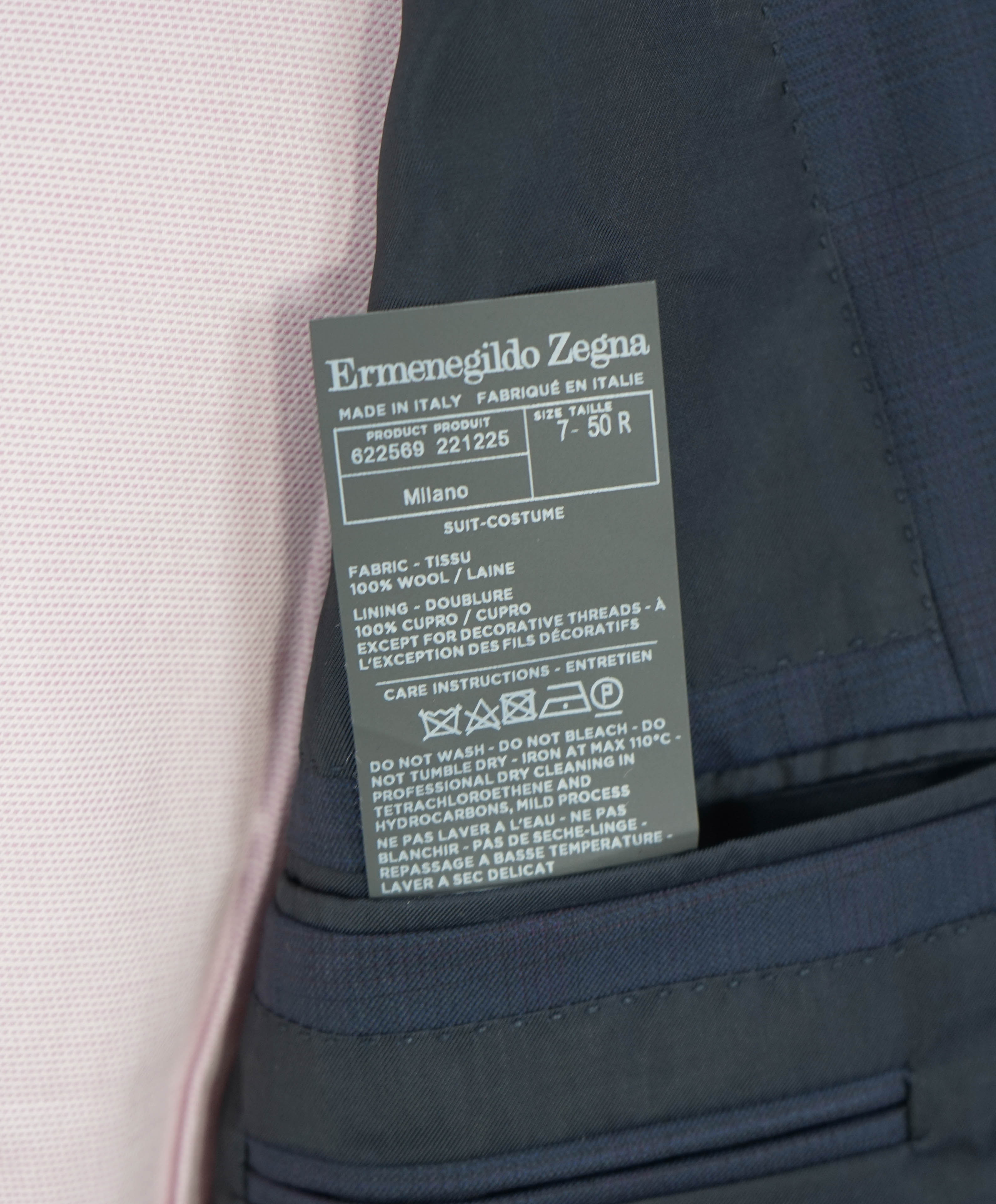 ERMENEGILDO ZEGNA - "15 MILMIL 15" Blue Check Plaid Premium Fabric Suit - 40R