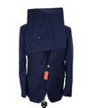ISAIA - MOP Buttons Blue Check Plaid Suit With Logo Detailing - 40R