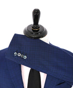 ISAIA - MOP Buttons Blue Check Plaid Suit With Logo Detailing - 40R
