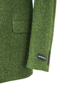 SAKS 5TH AVE BY HICKEY FREEMAN - USA Green Flannel Wool Blazer -  40S