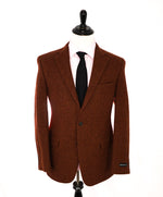 SAKS 5TH AVE BY HICKEY FREEMAN - USA Burgundy Flannel Wool Blazer -  40R