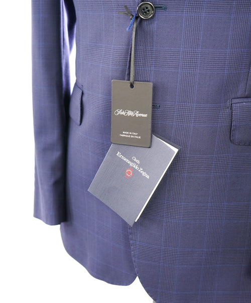 ERMENEGILDO ZEGNA - By SAKS FIFTH AVENUE Bold Blue Plaid Check Suit - 36S