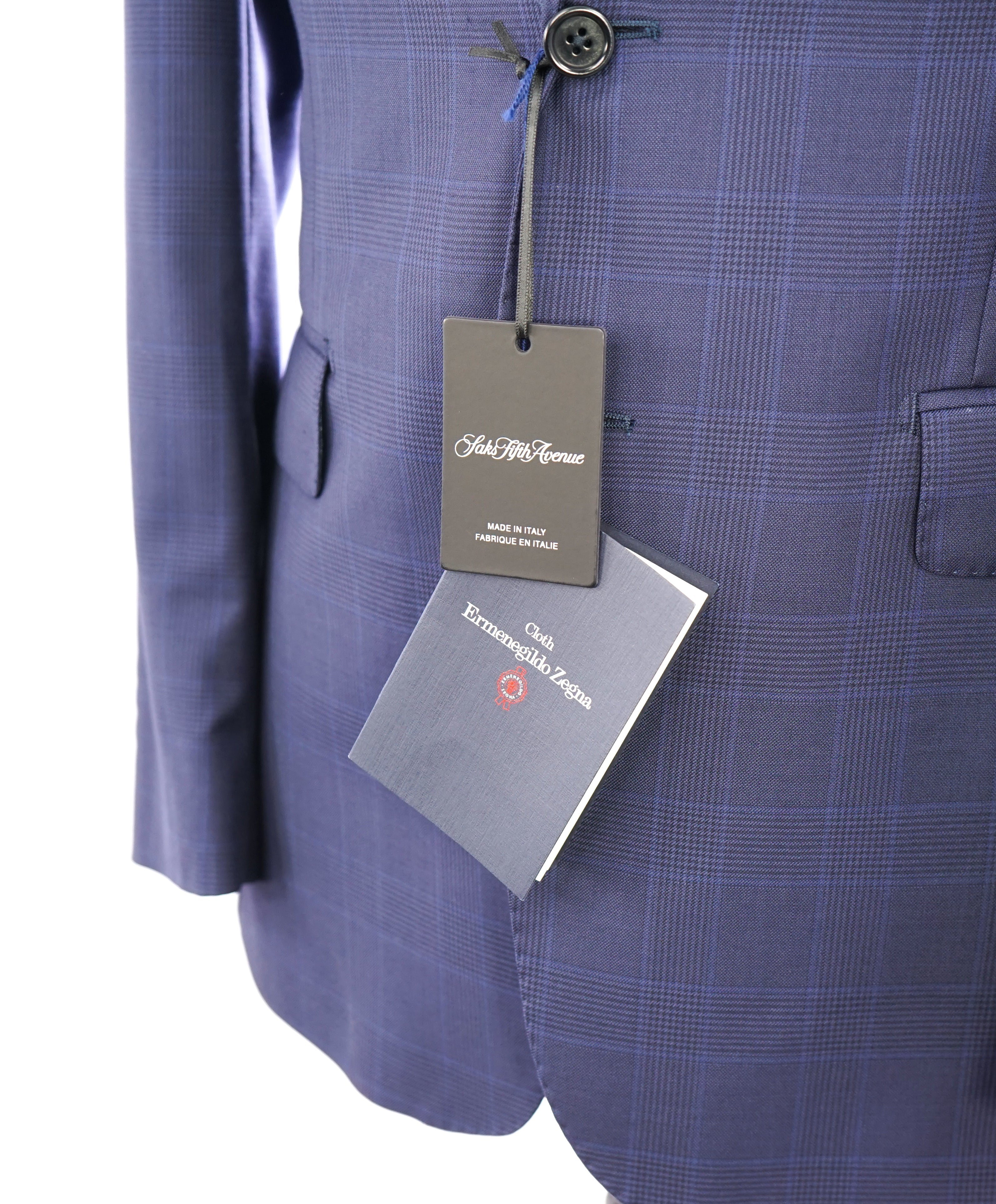 ERMENEGILDO ZEGNA - By SAKS FIFTH AVENUE Bold Blue Plaid Check Suit - 38S