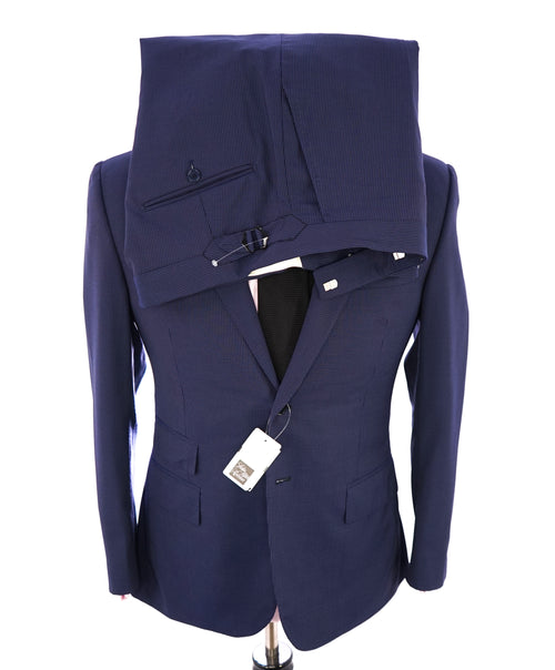 RALPH LAUREN PURPLE LABEL - *Custom* Pencil Stripe Blue SIDE TABS Suit - 38S