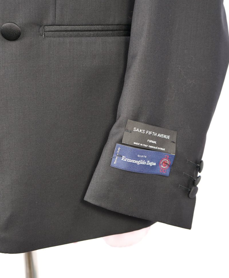 ERMENEGILDO ZEGNA - By SAKS FIFTH AVENUE "SILK" Black DB Tuxedo Suit - 38S