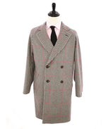 $2,250 ELEVENTY - Ivory/Black/Red Houndstooth CASHMERE/Wool Coat -44R (54 EU)