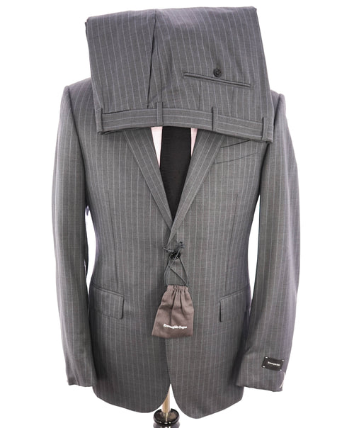 ERMENEGILDO ZEGNA - "15 MILMIL 15" Blue Rope Stripe Gray Suit - 40R