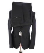EMPORIO ARMANI - Black Geometric Textured Weave UNIQUE PREMIUM Suit - 40R