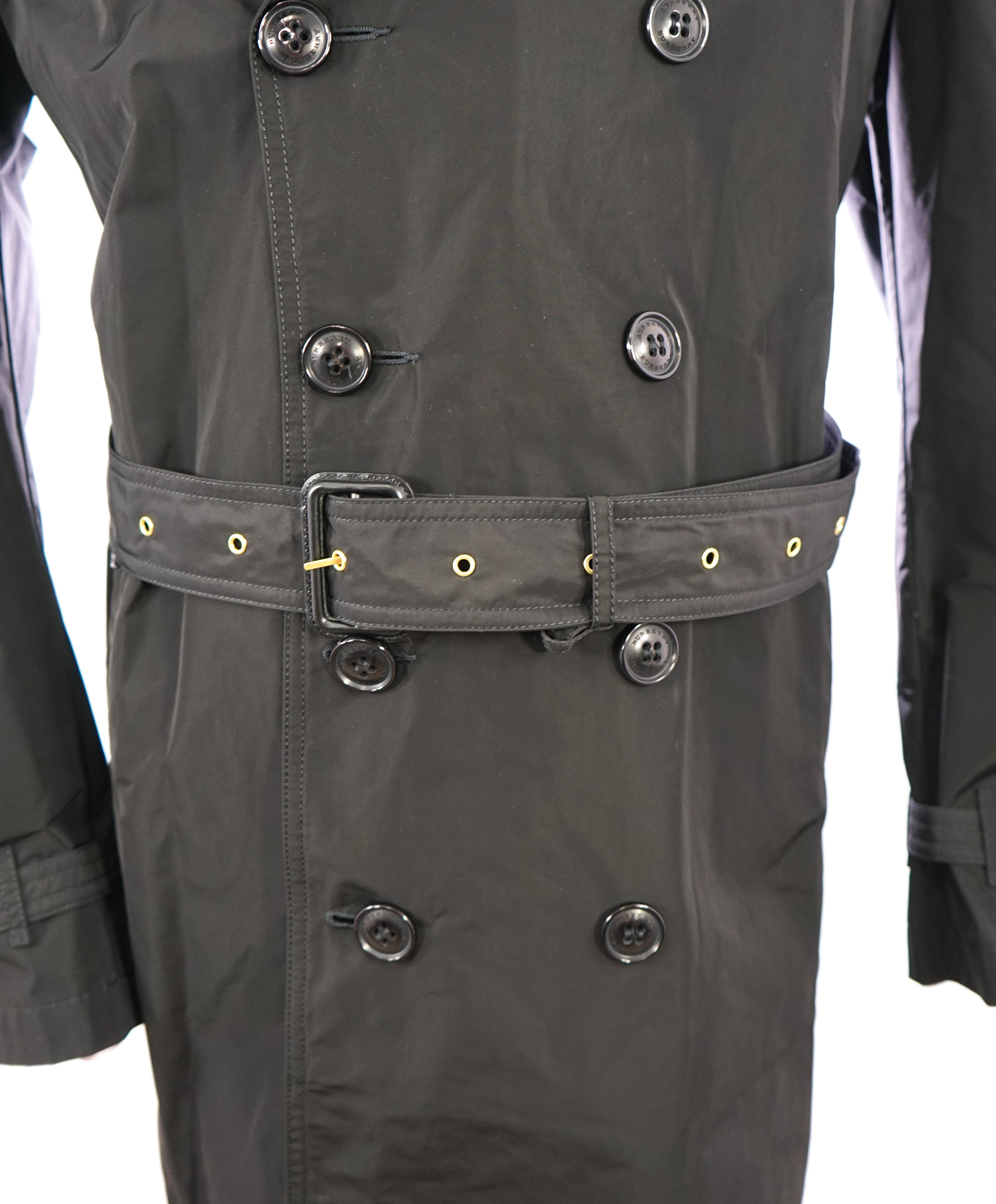 BURBERRY LONDON ENGLAND - Black PACKABLE Heritage LOGO Trench Coat - XXL