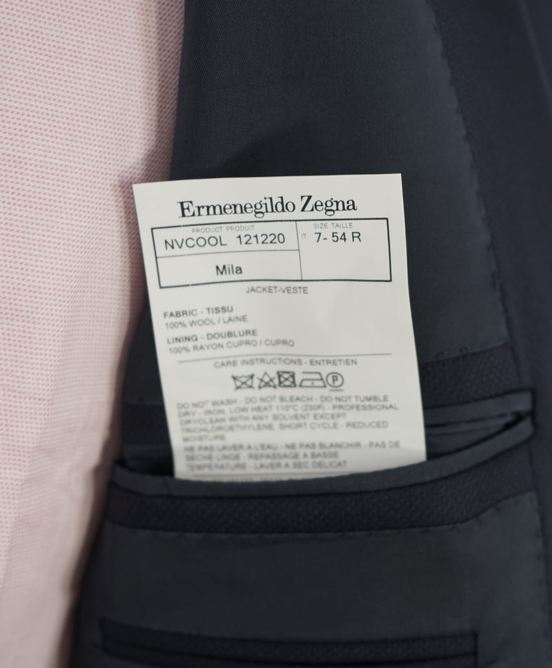 ERMENEGILDO ZEGNA - "Cool Effect" Blue Oxford Royal Weave Blazer - 44R