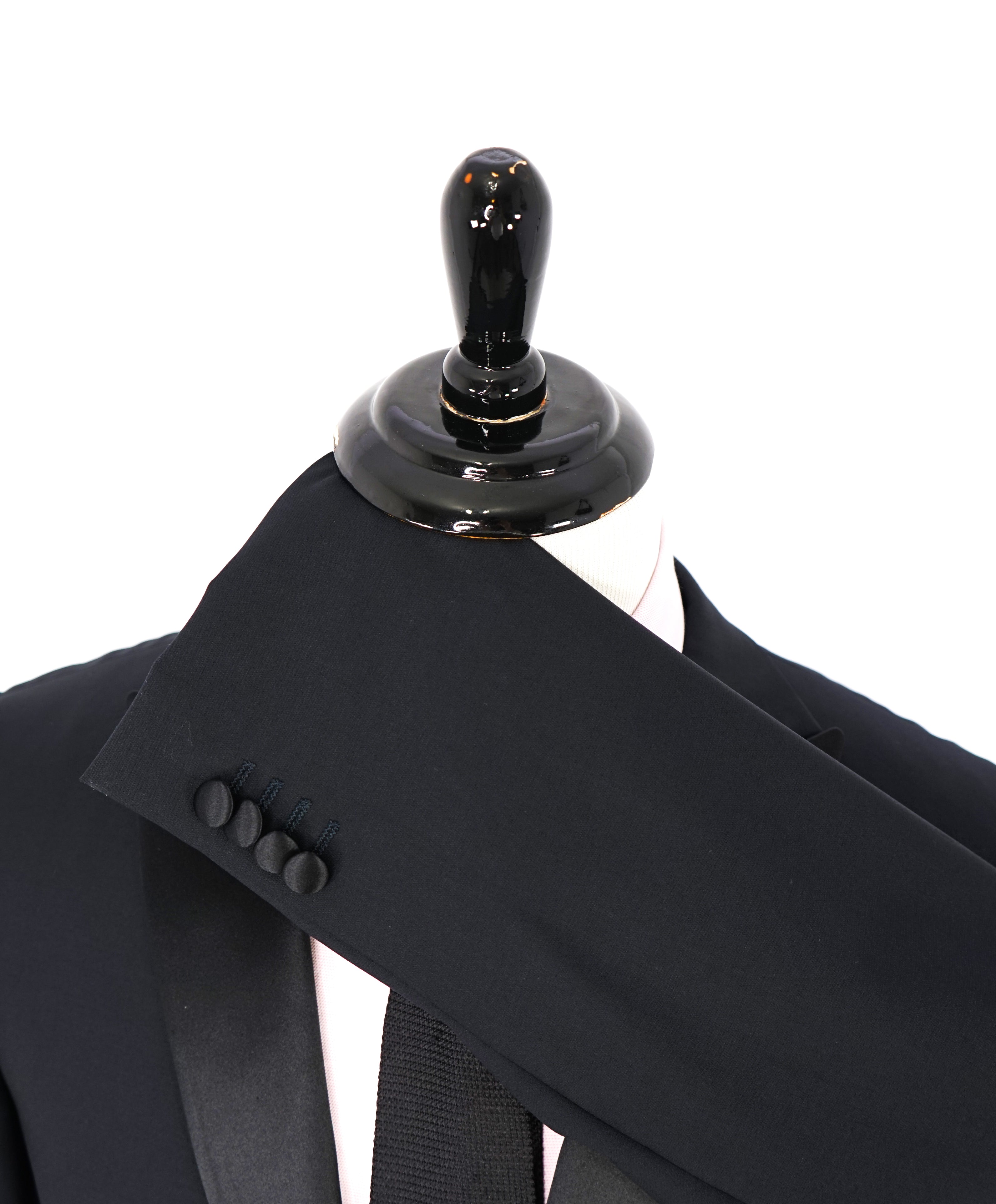 Z ZEGNA - Midnight Blue Silk Peak Lapel Drop 8 Wool Tuxedo Suit - 44R