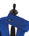 ISAIA - "160's SARTORIA 2PLY" Logo Cobalt Blue & Mint Green LOGO Suit - 40R